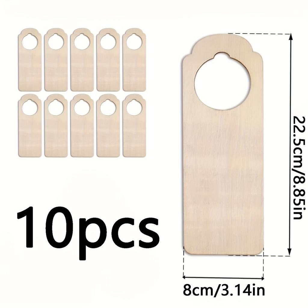 Wooden Hanging Sign Unfinished Crafts Wood Chip Decorations Suitable For Door Hanging Decoration Wooden Blank Bookmarks with Tas