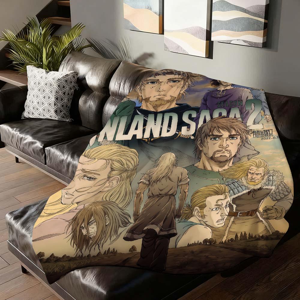 Плед Vinland Saga для дивана, офиса, кровати, самолета, путешествий, сна, чтения, отдыха, кемпинга, мягкий и теплый