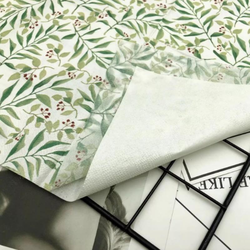 Disposable Party Napkin Double Layer 20 Pieces/Pack Leaf Pattern