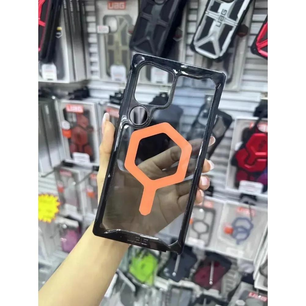Устойчивый к царапинам прочный чехол UA для Samsung Galaxy S25 Ultra Plus 5G с магнитной защитой военного класса, прозрачный чехол