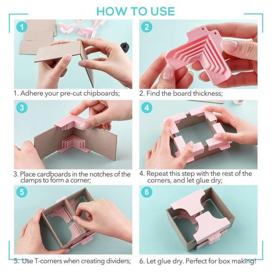 Магнитные угловые зажимы Угловые направляющие для изготовления коробок Инструмент для картонажа Зажимы для сборки под прямым углом