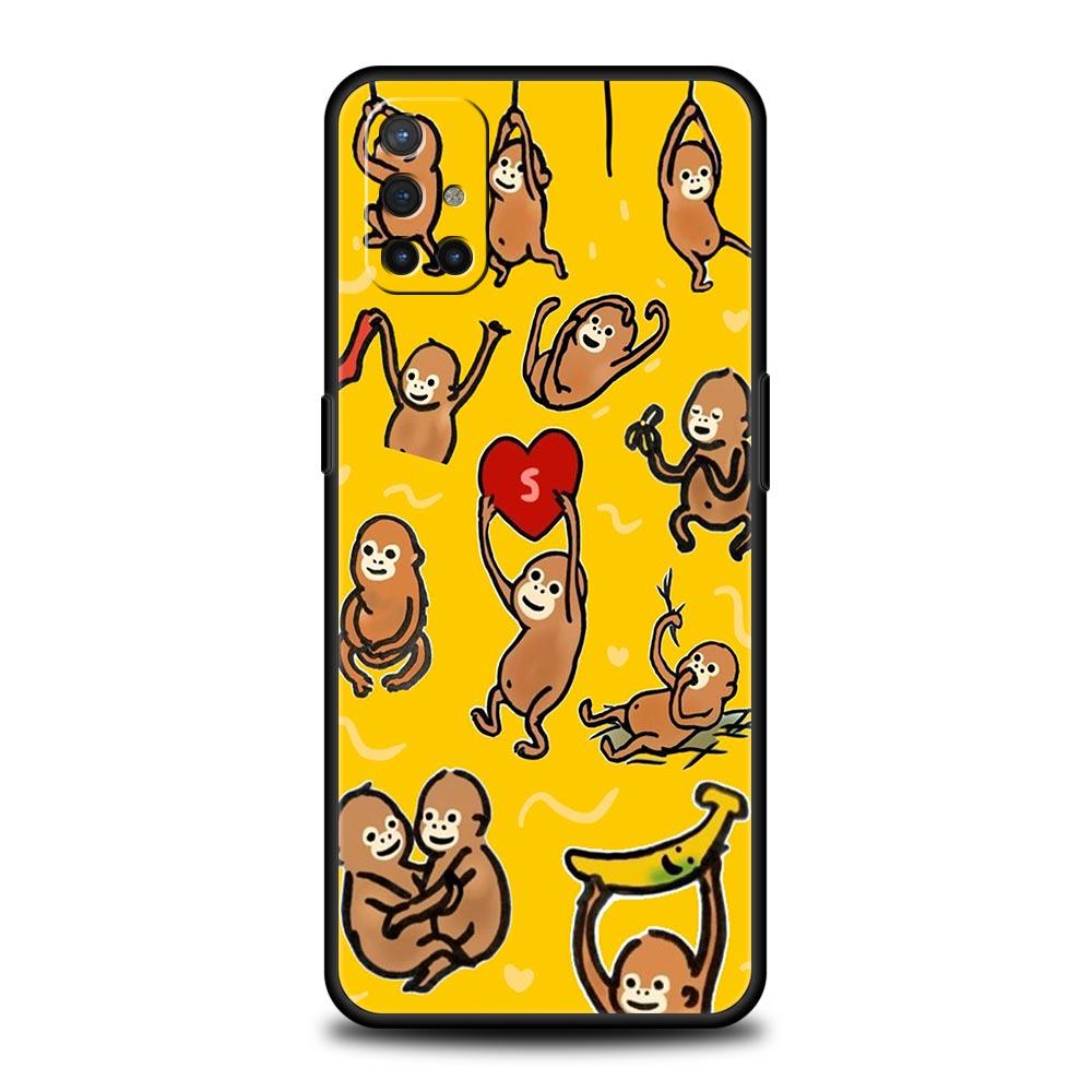 Phone Case For Oneplus 13R 13 12 10T 11 R10 Nord N100 N200 N10 9 9R CE 2 3 Z Pro Lite 5G Soft TPU Cover Monkey And Banana Capas