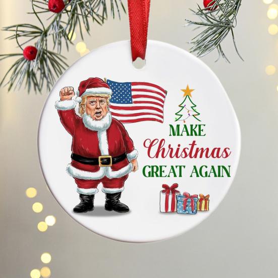 1/2/3/5/10 шт. Рождественские украшения Трампа 2024 года, подвесные украшения Санты, которые сделают Рождество снова великим