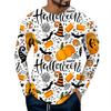 2025 New Fashion Halloween Theme 3D Printed Polyester Men's Long Sleeve T-shirt Autumn Casual Loose Pullover Street Harajuku Top