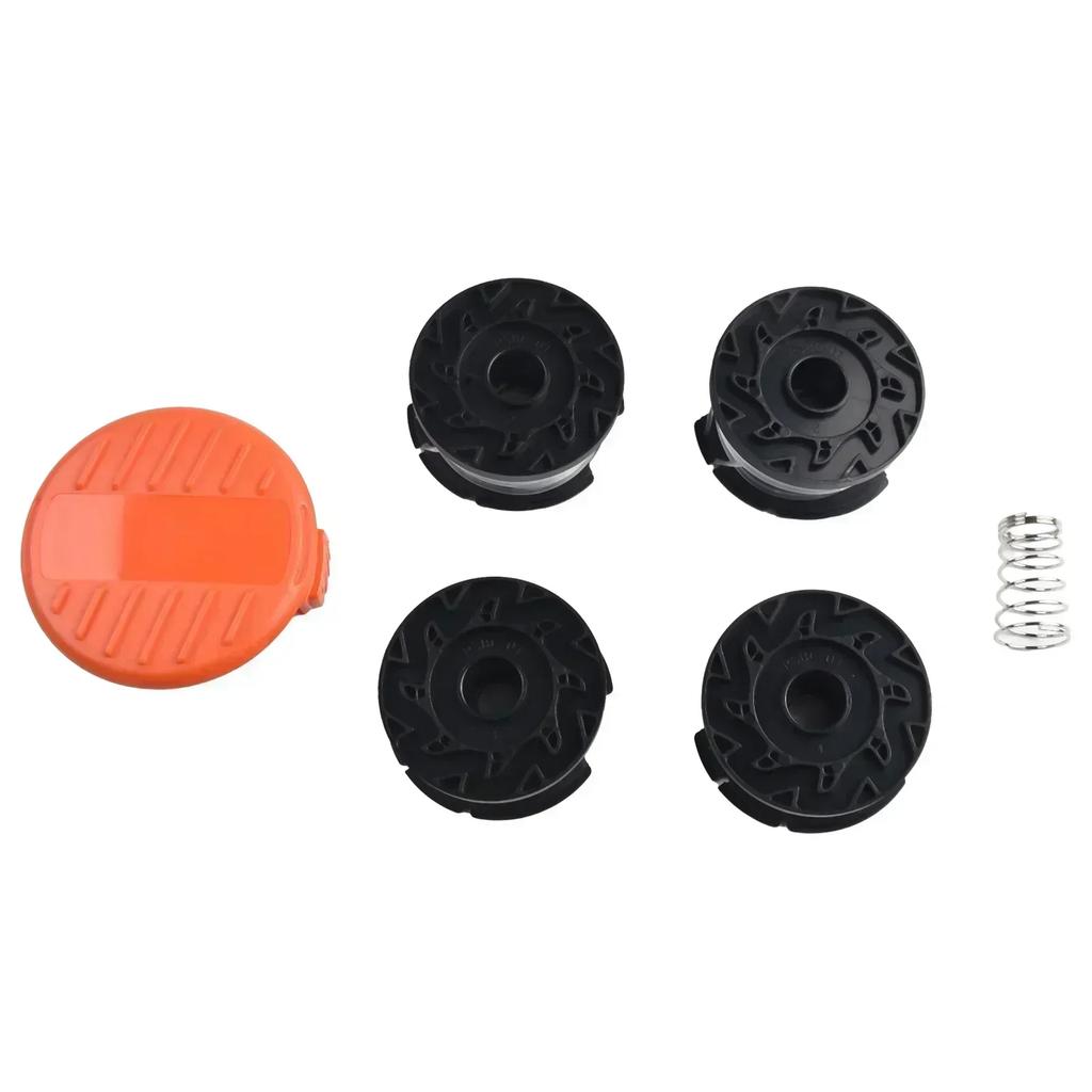 Замена на 4 катушки для триммера с пружиной и колпачком для триммера Black and Decker, включая GH600 NST2118 и другие