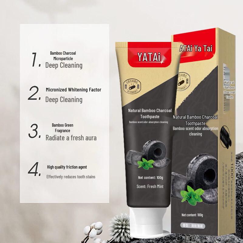 Yatai Бамбуковый уголь Отбеливающая зубная паста (5-Pack)