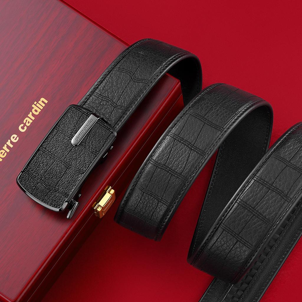 Men's Leather Belt with Automatic Buckle