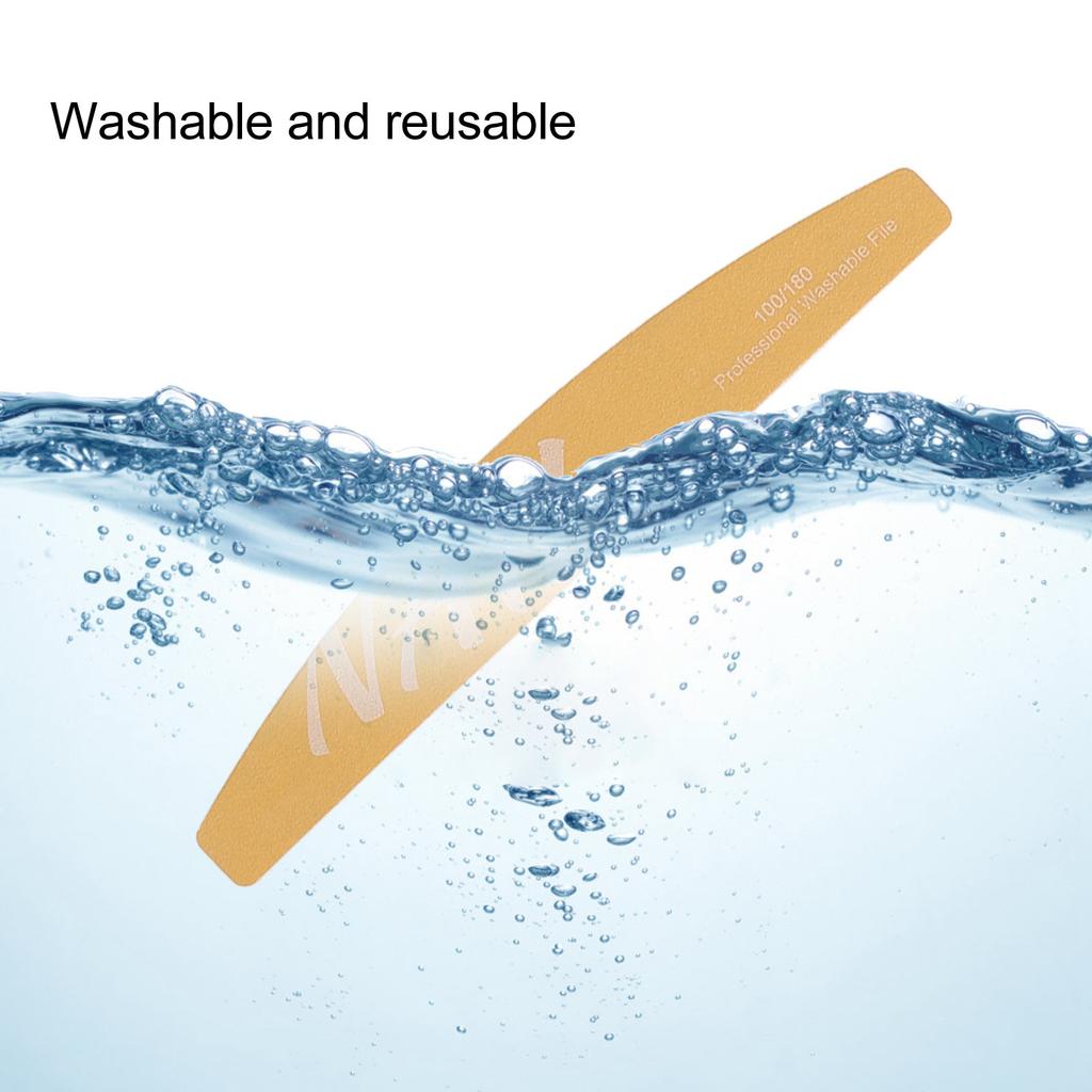 9 Piece Nail File Set Different Shape Professional Manicure Tools Washable Nail Buffer Set for Acrylic Nails