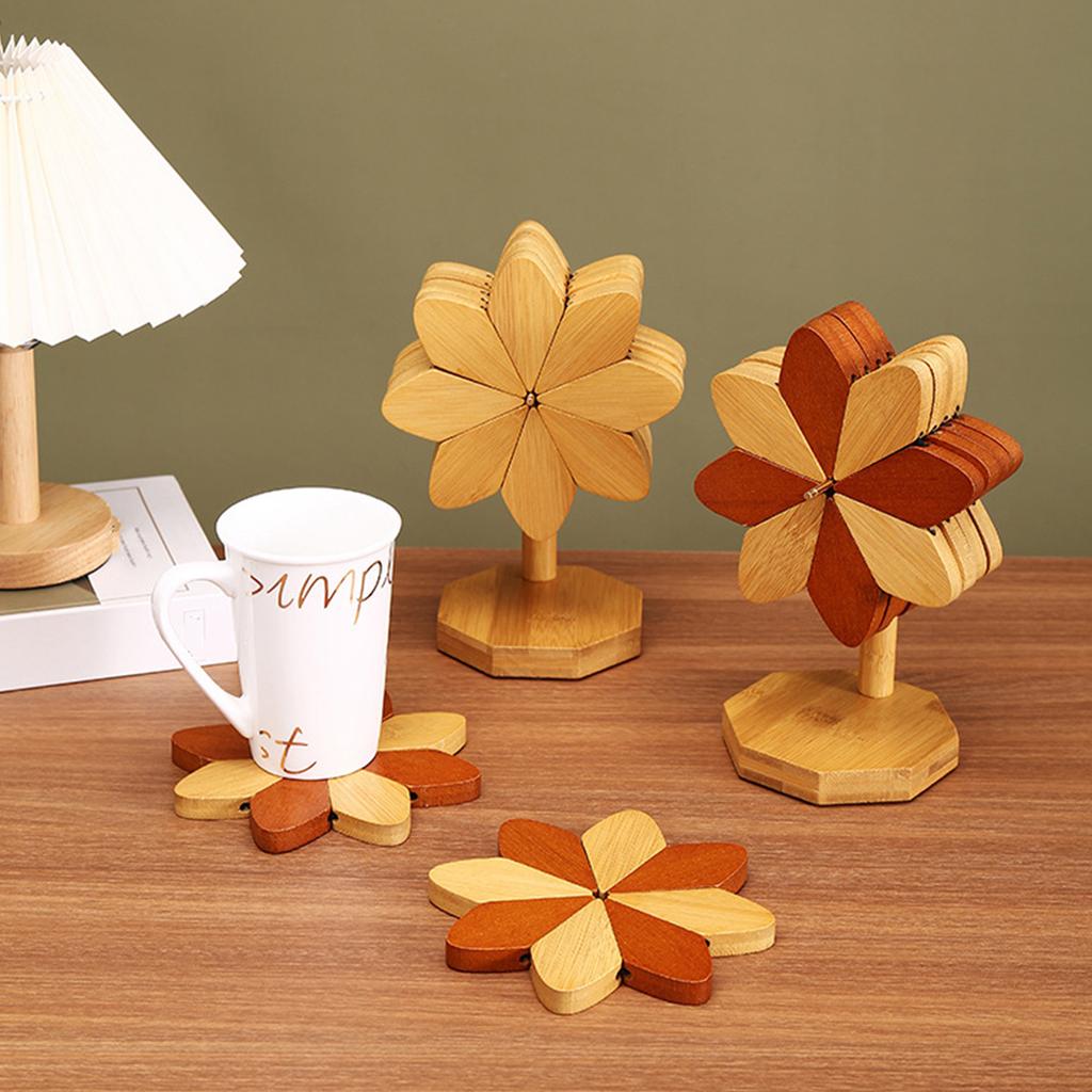 Деревянные протекторы для столешницы для горячих кастрюль, блюд, термостойкая кухонная подставка с основанием, аксессуары для обеденного стола