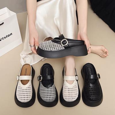 Женские мюли без застежек на платформе, удобные шлепанцы на толстом каблуке, тапочки, пенни-лоферы с открытой спиной, нарядная обувь для женщин