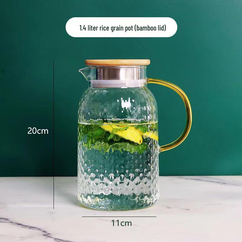 Jingxun Japanese Hammered Glass Pitcher with Stainless Infuser