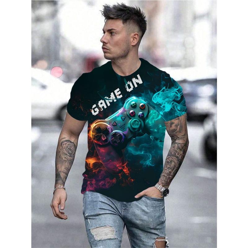Summer Multi-color Animal 3D Printed Loose Casual Men's Round Neck Short Sleeved T-Shirts Men’s