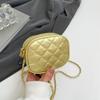 Модная универсальная маленькая круглая сумка женская 2025 новая трендовая в иностранном стиле ромбовидная цепочка на плечо сумка-мессенджер
