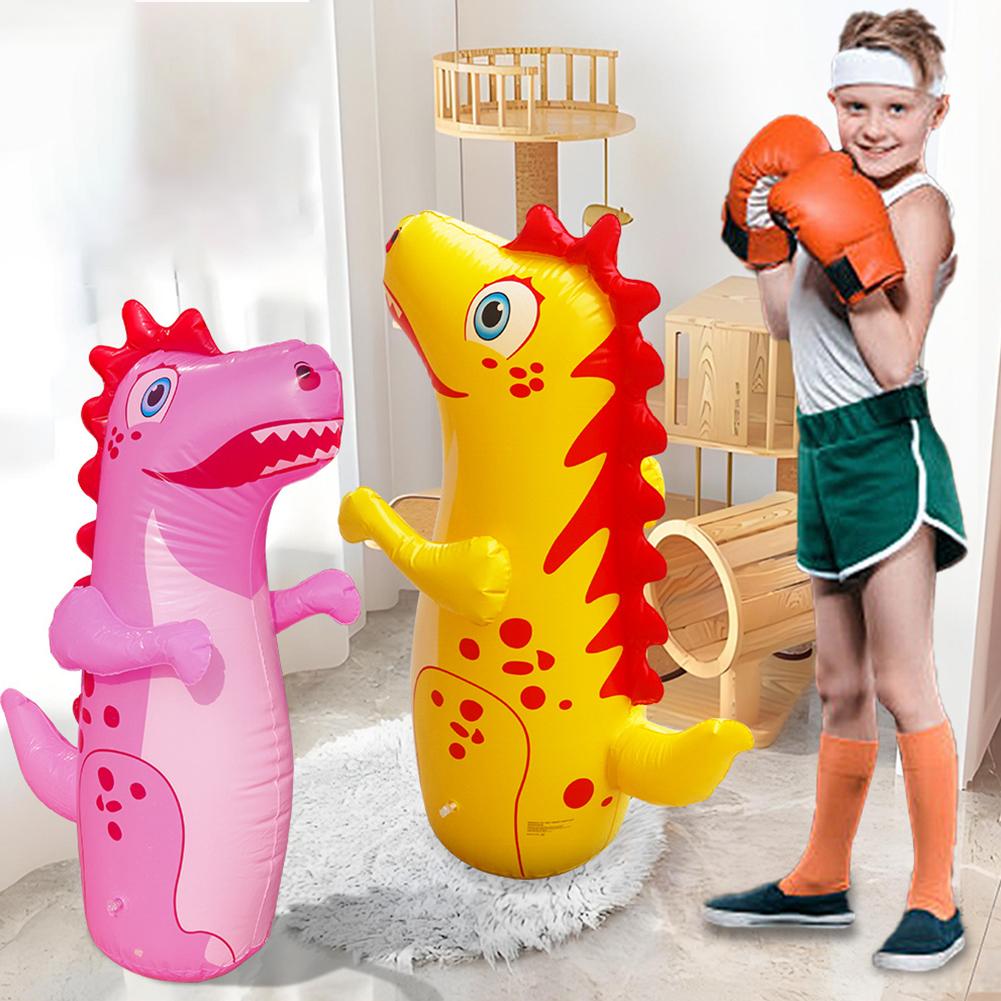 Inflatable Punching Bag Leakproof Inflatable Dinosaur Toy Tumbler Punching Bag Bounce-Back Punch Bag for Kids Presents