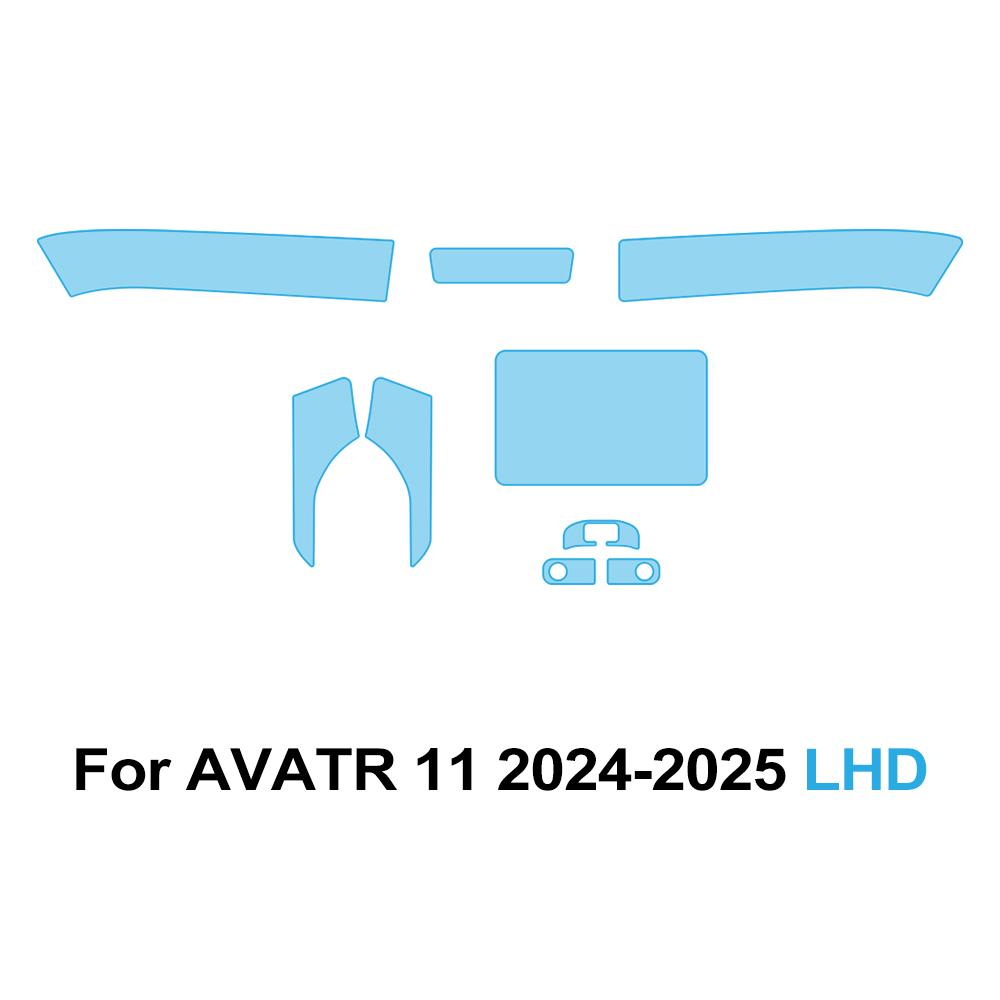 Для AVATR 11 2024 2025 Защитная TPU пленка для салона автомобиля, прозрачная антицарапающая пленка для центральной консоли, набор для переоборудования из предварительно вырезанного PPF
