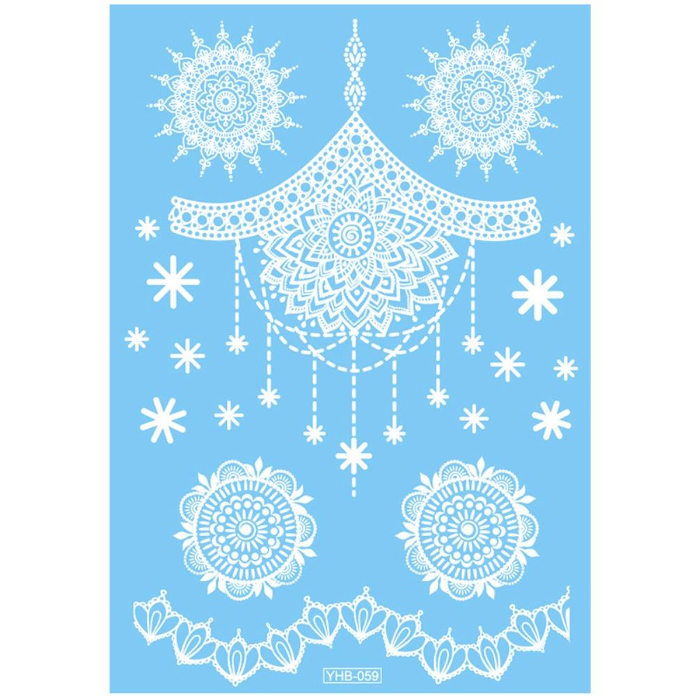 Waterproof Temporary Tattoo Stickers Long-lasting Body Art Tattoo White Tattoo Stickers Women Men