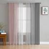 Vintage Pink Grey Gradual Wood Grain Tulle Curtains Living Room Kitchen Decoration Chiffon Window Treatments Voile Sheer Curtain