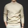 Men's Autumn Slim Fit Half High Neck Sweater - Solid Color Youth Base Sweater
