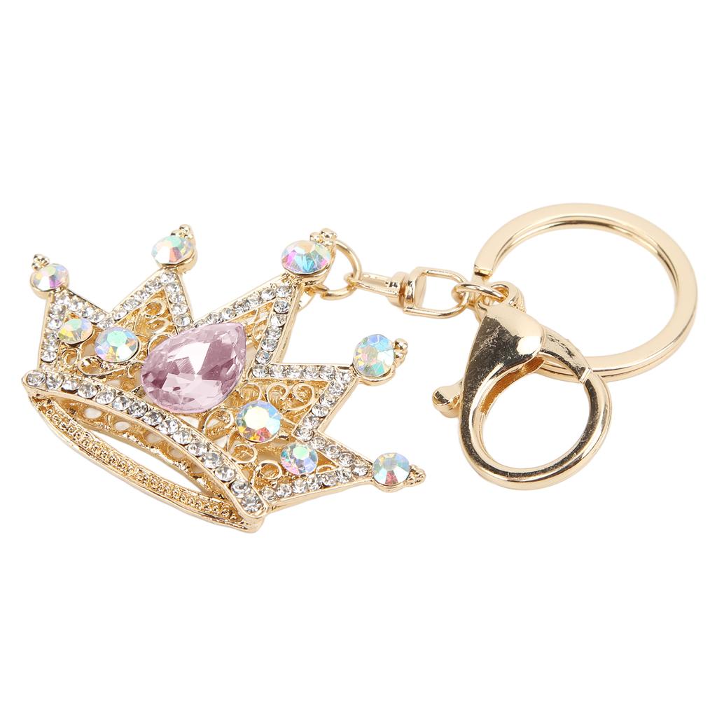 Брелок со стразами в форме короны, блестящий, изысканный дизайн, брелок для автомобиля, подвеска, сумка, орнамент, розовый