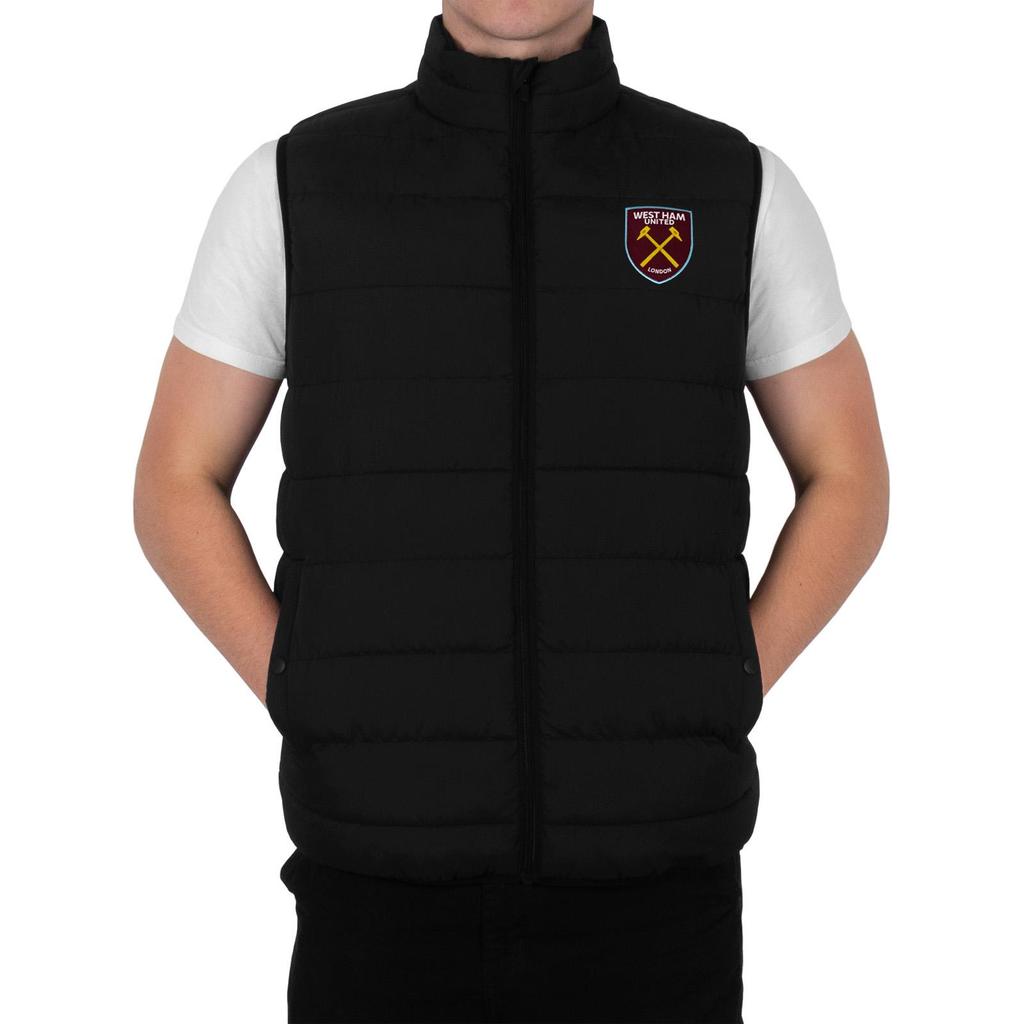 West Ham United FC Mens Crest Padded Gilet