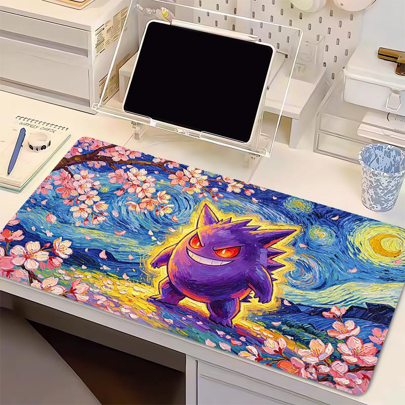 Popular Mouse Pad Pokemon Gengar HD Print Large Gaming Accessories Computer Desk Mat Speed Game Keyboard Pad Antislip Mouse Mat