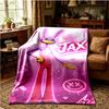 Jax Pink Power Throws Blanket Flannel Blankets Plush for Couch Bed Gifts for Men Women Travel picnic blanket Christmas fan gifts