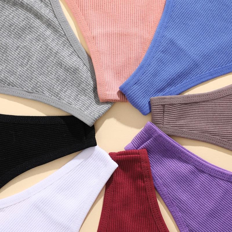 Cotton Panty for Women Pure Color T-back Sexy Brief Female Strap Design G-string Low Waist Woman Underpant