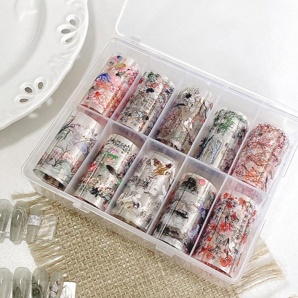 Stripe Pattern Nail Foils Lace Design Nail Art Stickers Professional Manicure Decals Manicure DIY