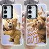 Samsung S24Plus Mobile Phone Case In Colorful Laser Design - Compatible with S23/S22/S21 - Featuring Aurora White and Cute TD Bear Design.