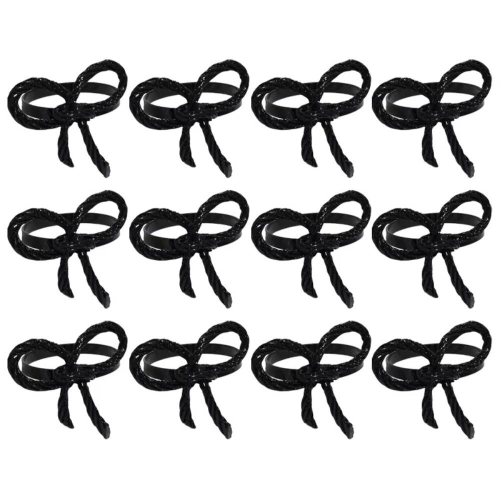 1/6/12pcs Elegant Bow Napkin Ring Buckles Metal Dinnig Table Decoration New Napkin Holder Kitchen