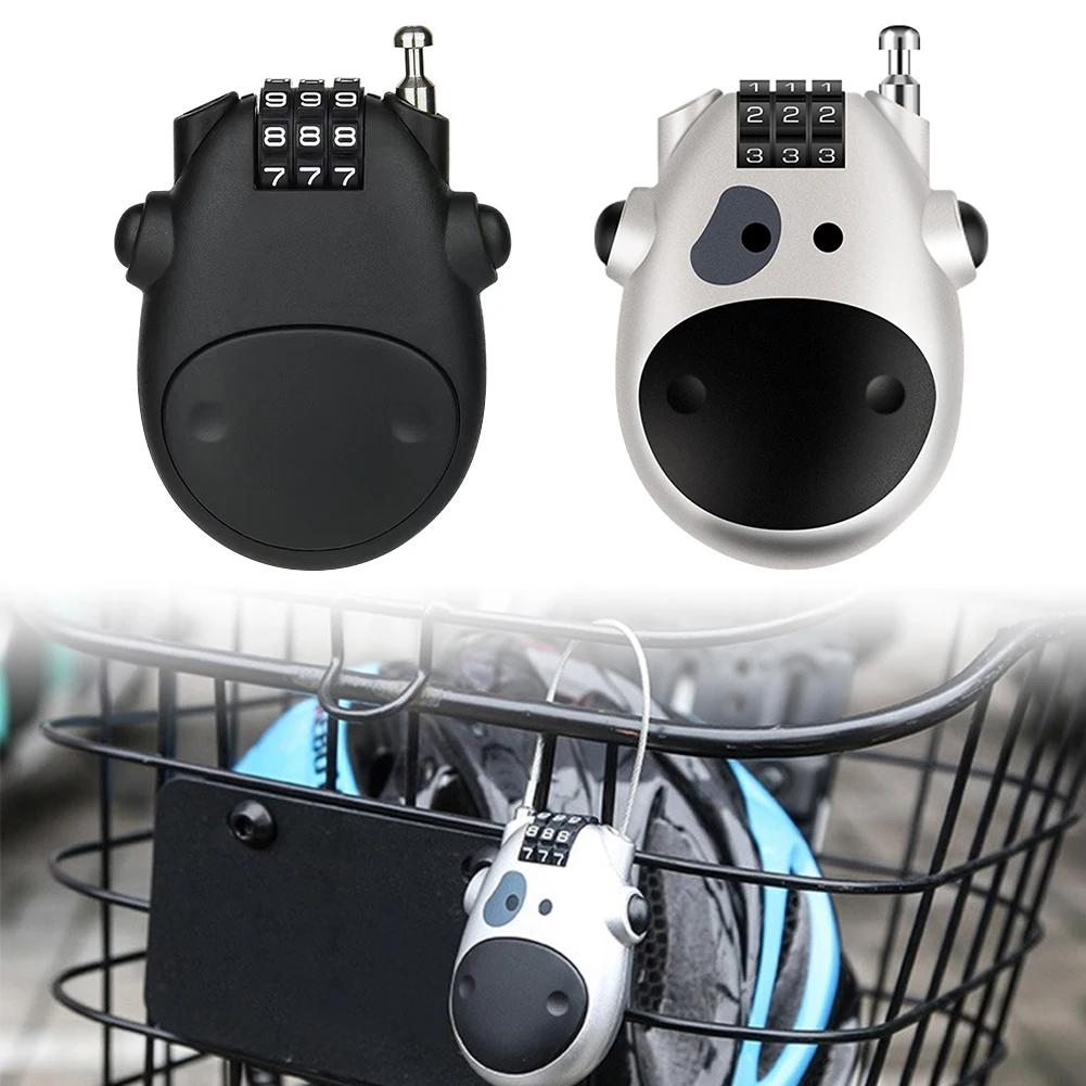 Motorcycle Helmet Telescopic Wire Rope Password Lock Steel Cable Code Lock Suitcase Black Car Sled Helmet Password Lock