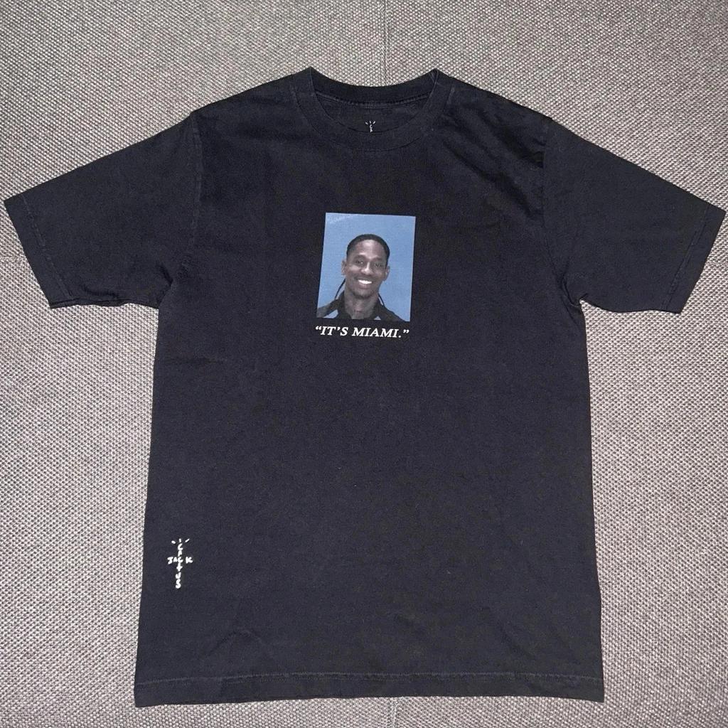 Cactus Jack Travis Scott Miami Mugshot Shirt 1Pc Black M Rare Free Ship