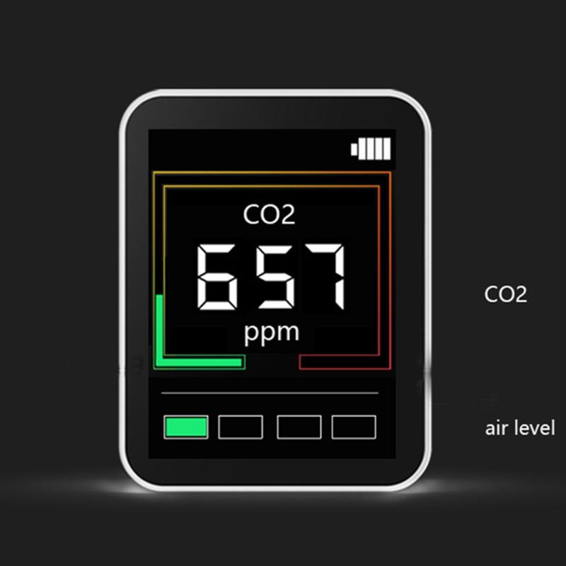 Профессиональный монитор качества воздуха Детектор CO2 Показания в реальном времени Многофункциональный тестер загрязнения воздуха для теплицы