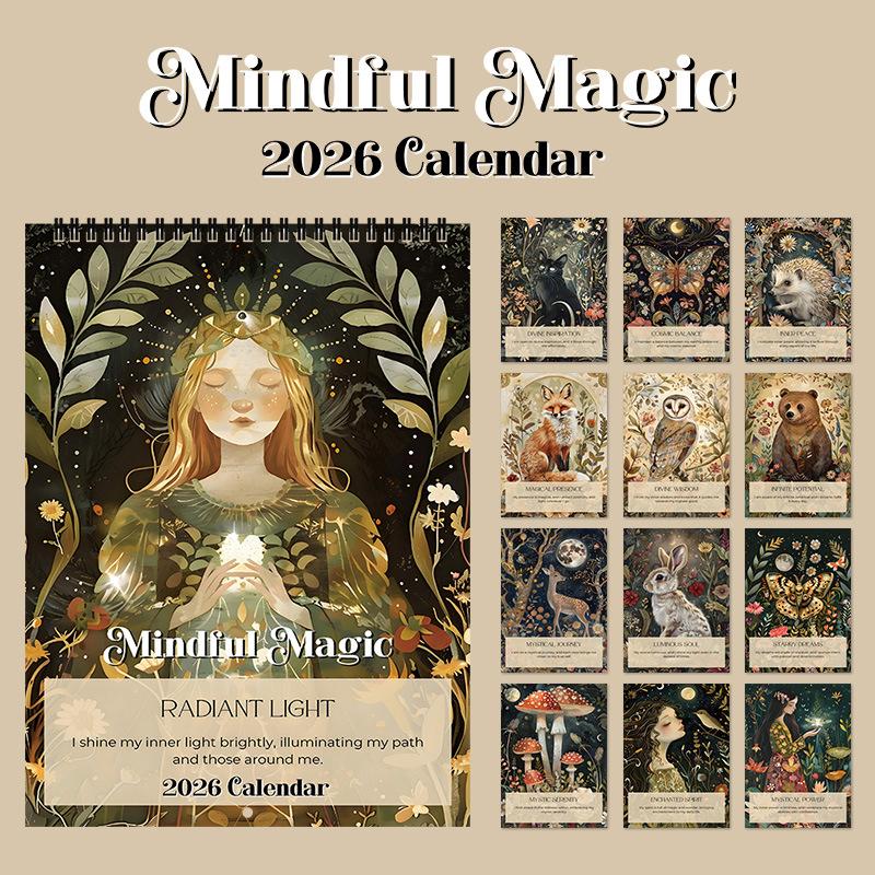 Календарь Mindful Magic 2026 Темный Ветер Настольный Календарь Декоративный Настенный Календарь