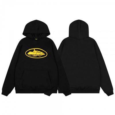Худи Corteiz Streetwear Мужское Свободный крой Смесовая ткань Хлопок Принт с буквами Повседневная толстовка
