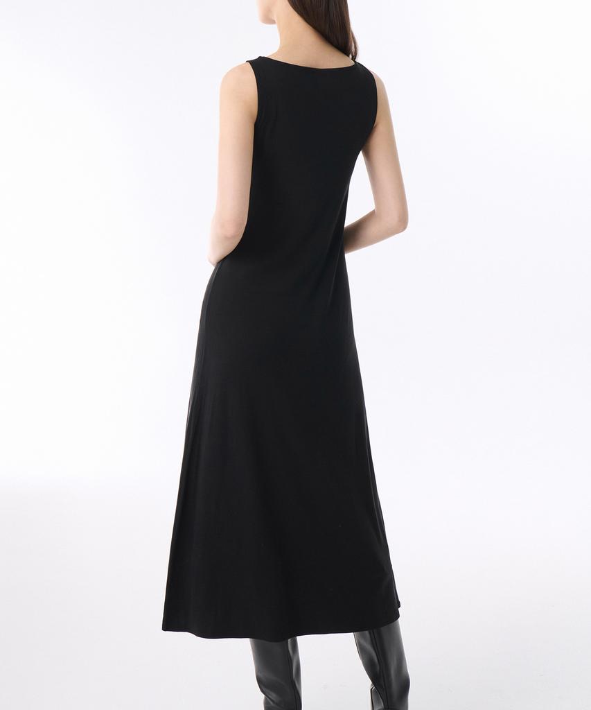 MUSINSA STANDARD WOMAN Женское мягкое трикотажное расклешенное длинное платье [Черный]