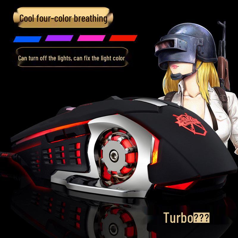 Wrangler Silent Wired Macro Gaming Mouse for Desktop and Laptop