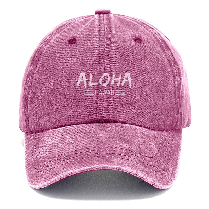 Aloha Vintage Washed Cotton Baseball Cap Adjustable Distressed Trucker Hat For Men Women For Him Her Summer Beach Hawaiian Style Cotton Cap