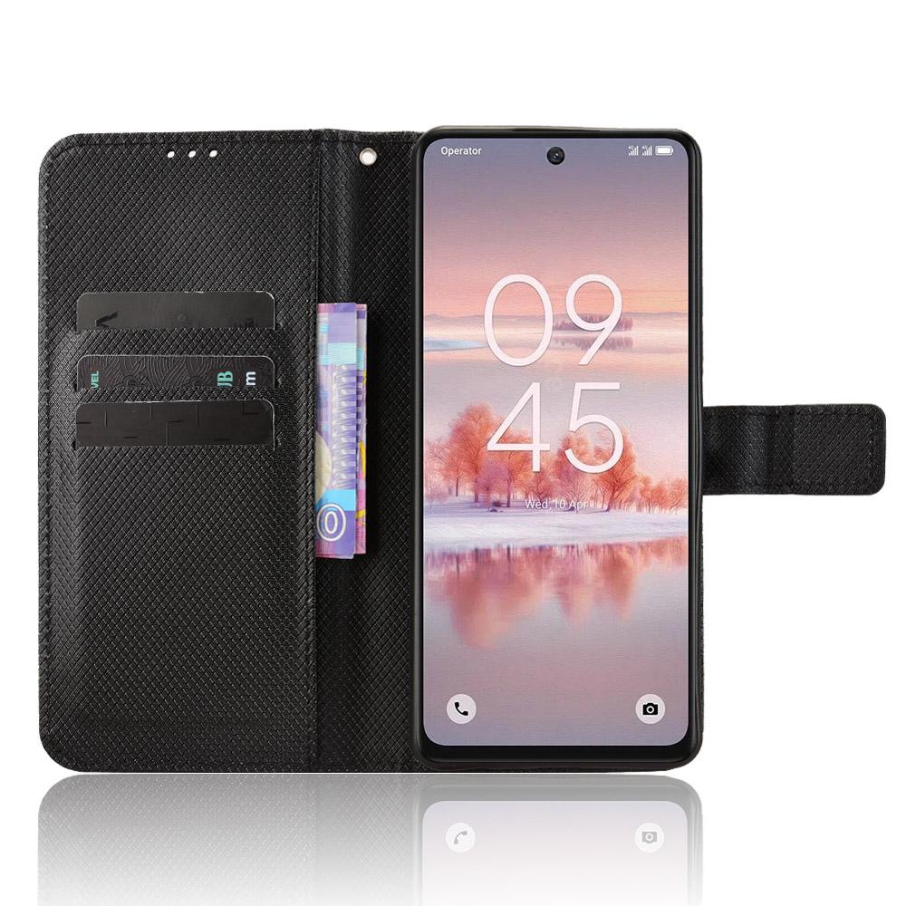 For TCL 60 NxtPaper 4G Leather Wallet Case with Strap Diamond Texture Phone Cover