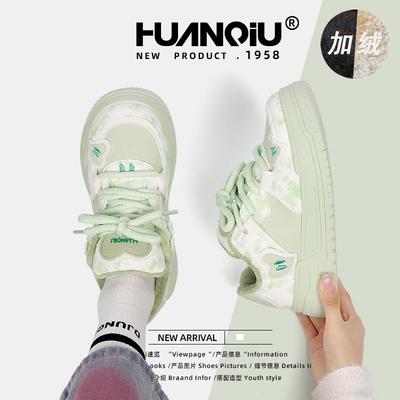 Глобальная термообработка бархатных кроссовок для женщин 2025 года, зимний тренд, универсальная платформа, студенческие туфли из двух хлопковых тканей ZHQ3369-2