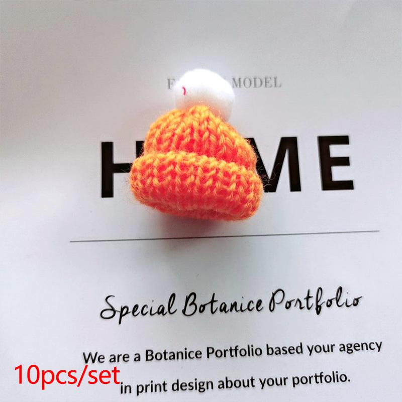 10 шт. Мини-вязаные шапки, рождественская шапка, шерстяная кукольная шапка для рождественских украшений, материалы для шитья и рукоделия, украшения для рождественской елки