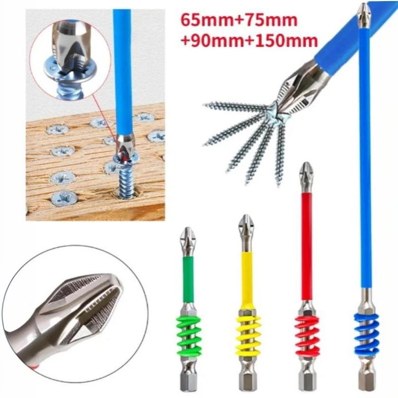 Anti Slip Magnetic Screwdriver Bit Set High Hardness Various Sizes Durable Kit for Electrician Work Plumbing Repair Projects