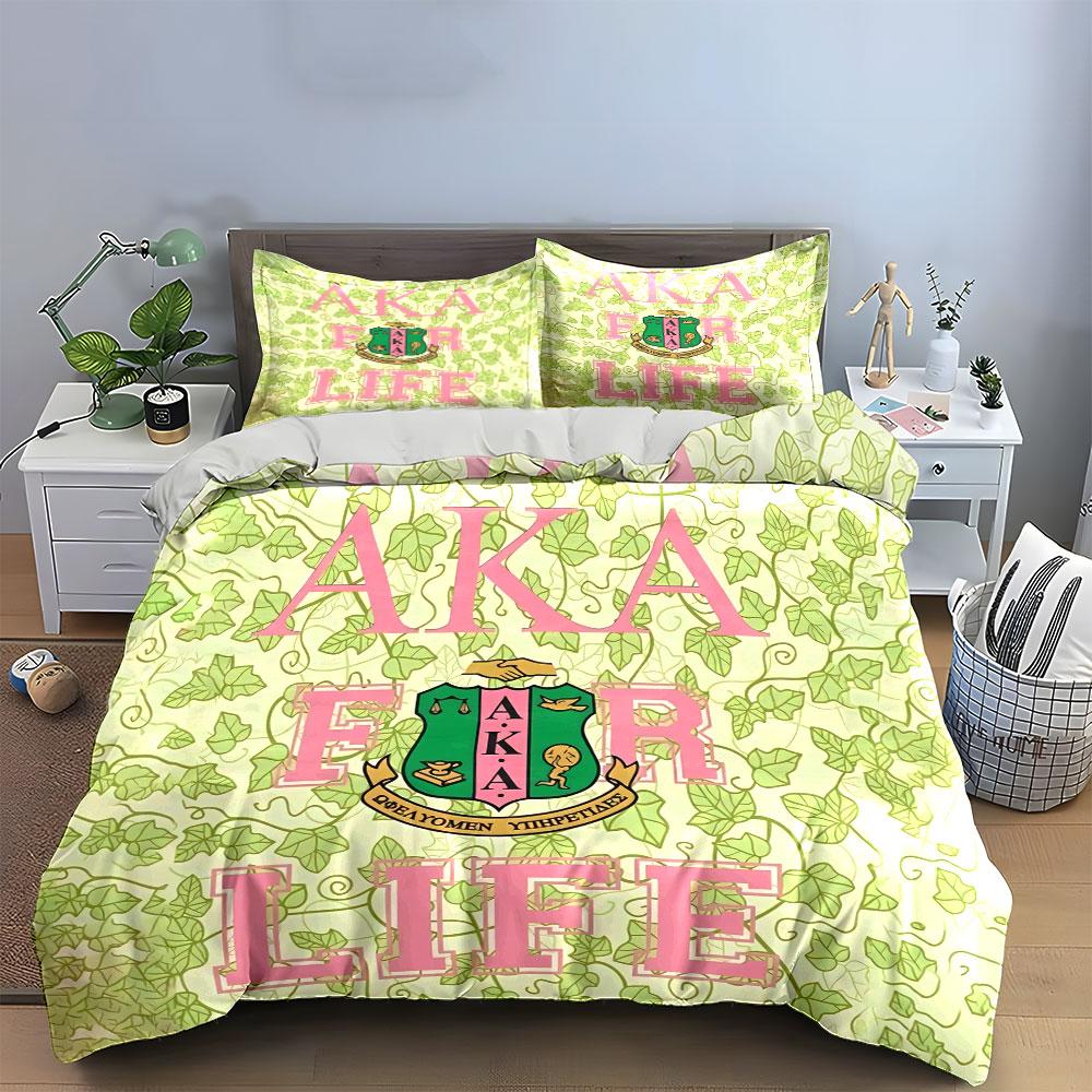 Elegant Ivy-Themed Sorority Set kid's and adults' bedroom decor, Exquisite three-piece bedding set gift