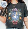 Vintage Alice In Wonderland Shirt Mad Hatter Cheshire Cat Floral Tshirt Disneyland Family Holiday Vacation 2025 Trip