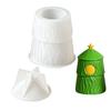 Holiday Tree Shape Container Craft Mould, Two Part Casting Mould Set for Handmade Candle Holder and Christmas Table Display