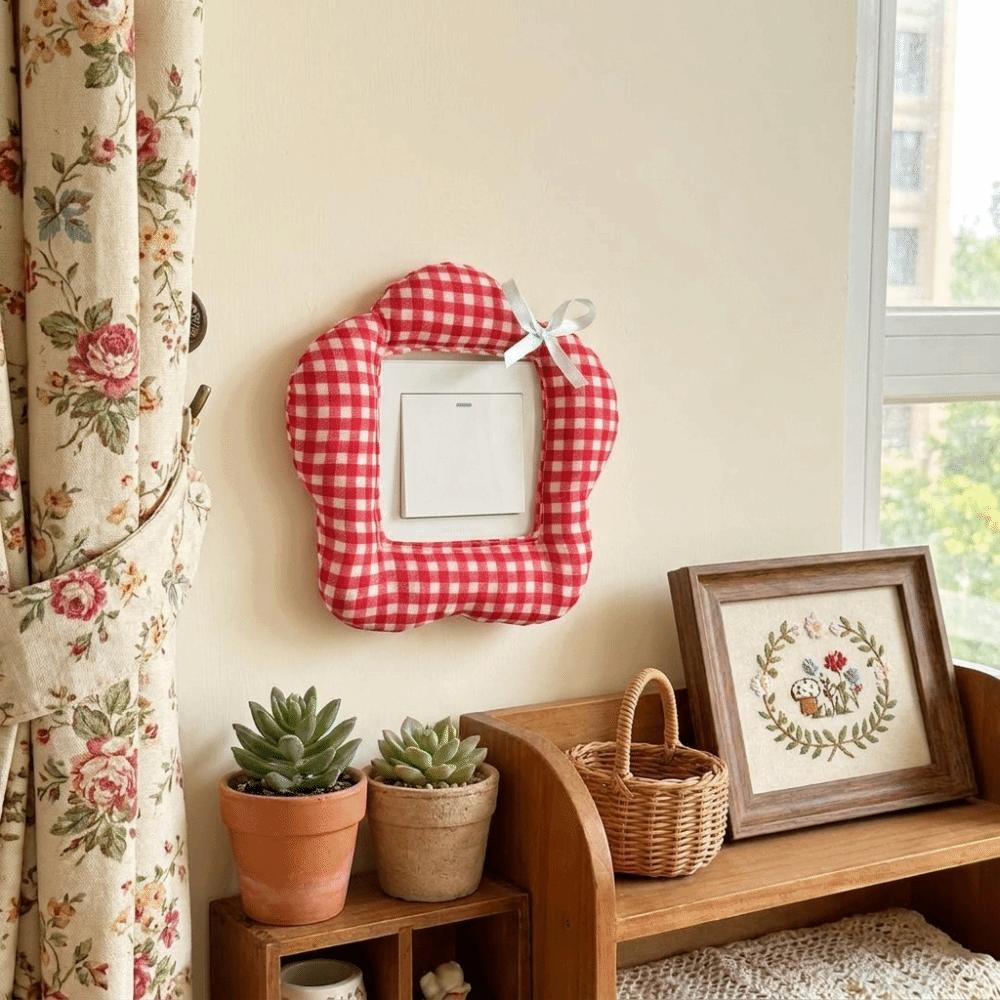 Waterproof Switch Cover Soft Plaid Fabric Switch Protection Kit Wall Switch Cover Home Decoration