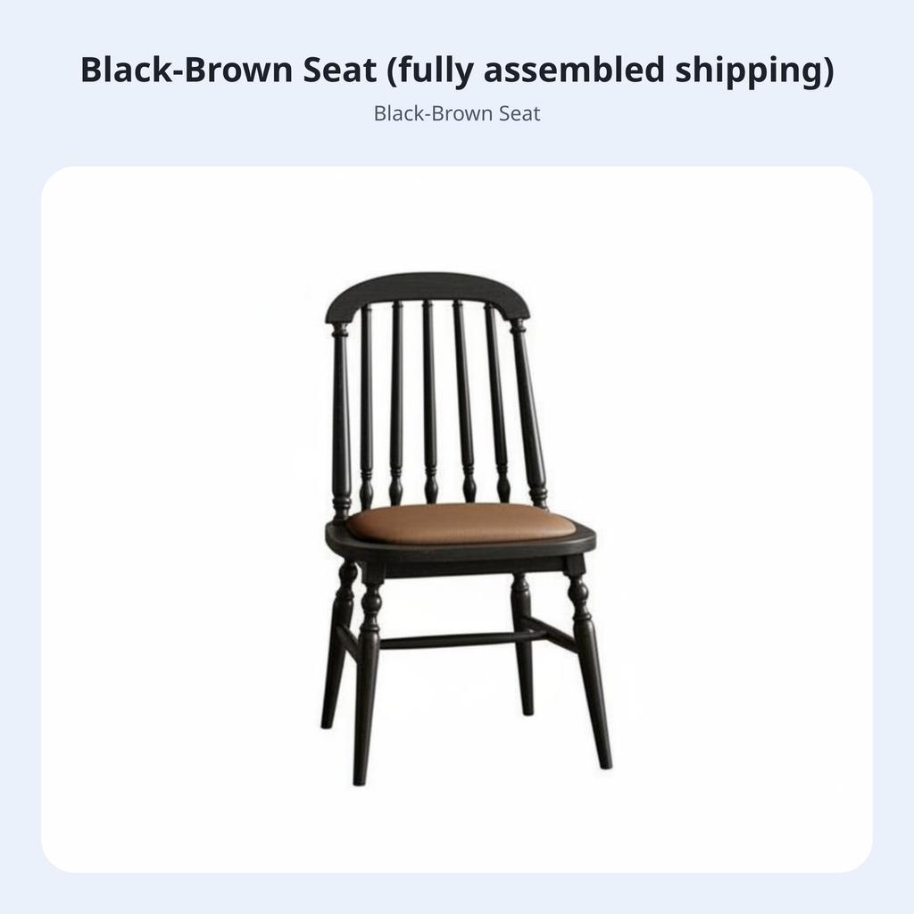 Upholstered Spindle Rear Chair French Inspired by Design Indoor Furniture Retro and Design Thick Cushioning for Adults, Kitchen