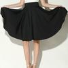 Women Skirt Elastic High Waist A-Line Style Skirt Solid Color Large Hem Skater