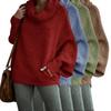 High-necked Women's Solid Color Knitted Sweater Fashion Pullover Lantern Loose Long-sleeved Casual Sweater