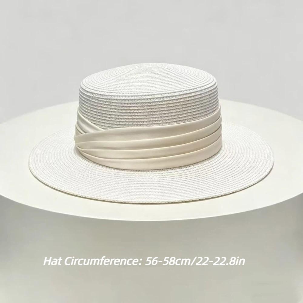 Wide Brim Summer Sun Hats Adjustable Boater Hat French Beach Hats for Women